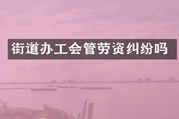 街道办工会管劳资纠纷吗