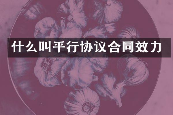 什么叫平行协议合同效力