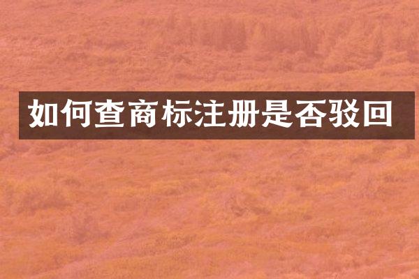 如何查商标注册是否驳回