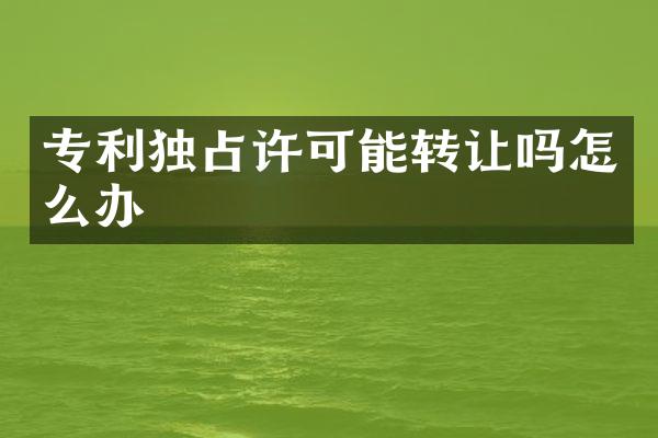 专利独占许可能转让吗怎么办