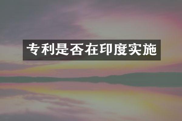 专利是否在印度实施