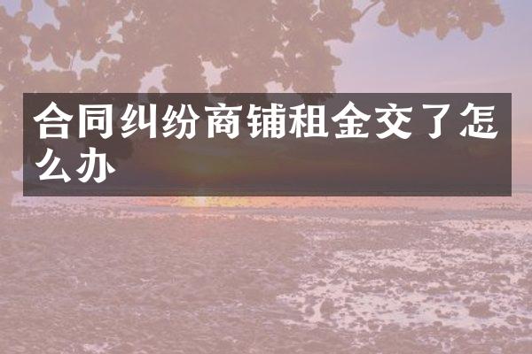 合同纠纷商铺租金交了怎么办