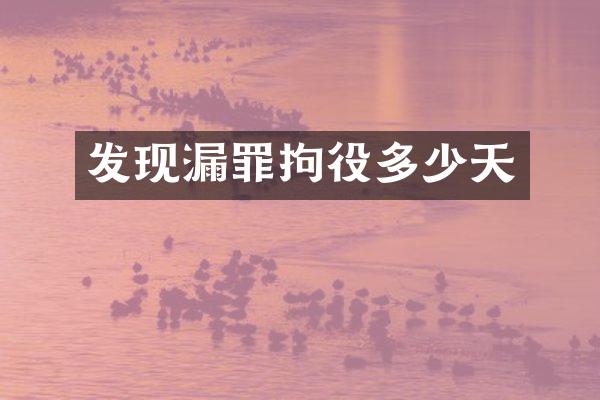 发现漏罪拘役多少天