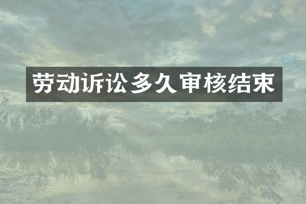 劳动诉讼多久审核结束