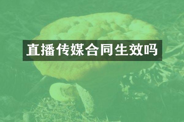 直播传媒合同生效吗
