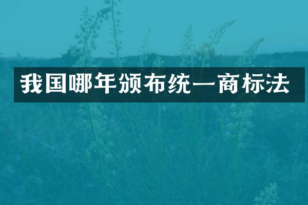 我国哪年颁布统一商标法