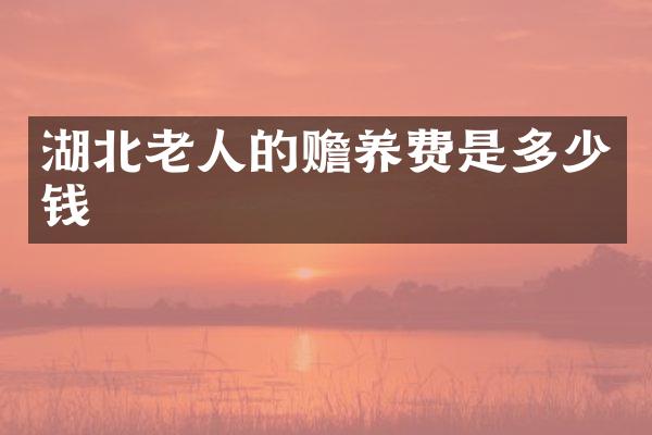 湖北老人的赡养费是多少钱