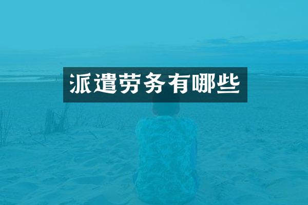派遣劳务有哪些