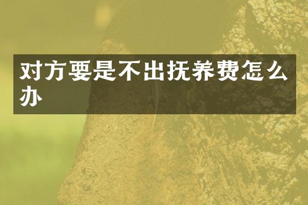 对方要是不出抚养费怎么办