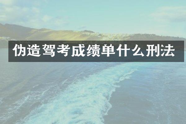 伪造驾考成绩单什么刑法
