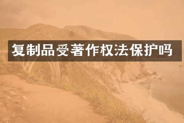 复制品受著作权法保护吗