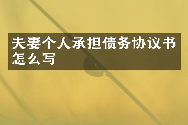 夫妻个人承担债务协议书怎么写