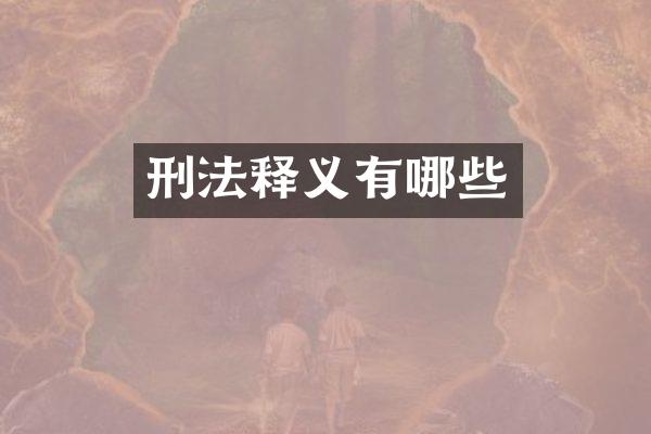 刑法释义有哪些