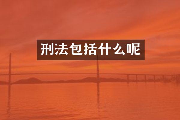 刑法包括什么呢
