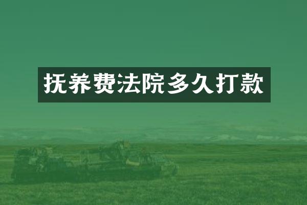 抚养费法院多久打款