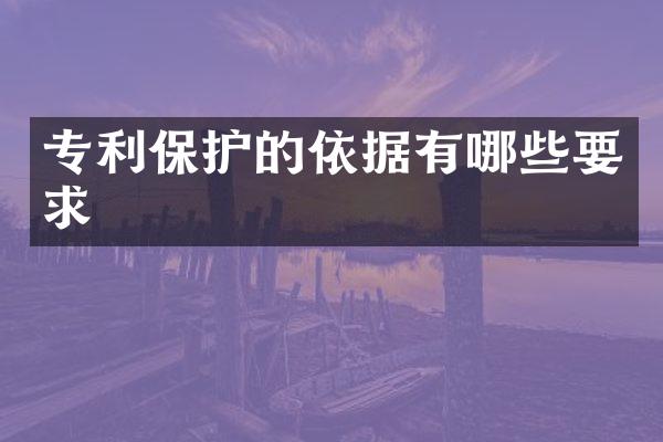 专利保护的依据有哪些要求