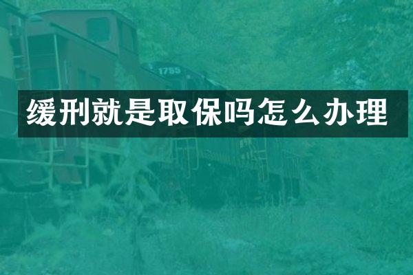 缓刑就是取保吗怎么办理