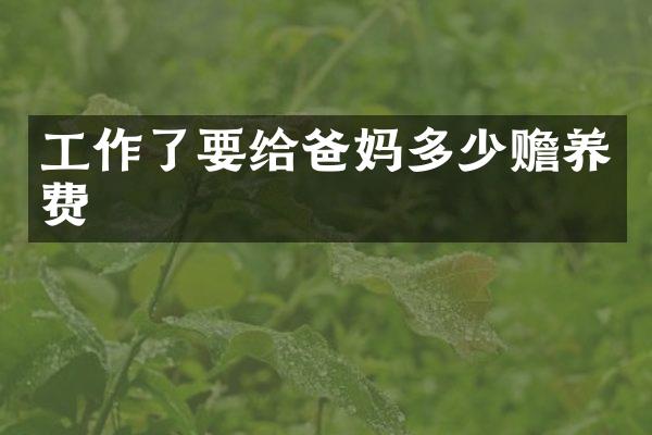 工作了要给爸妈多少赡养费