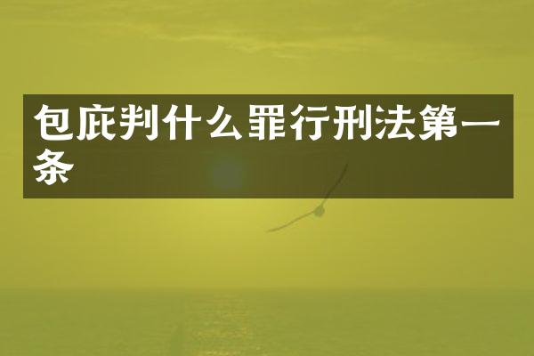 包庇判什么罪行刑法第一条