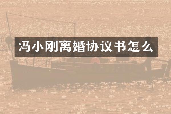 冯小刚离婚协议书怎么