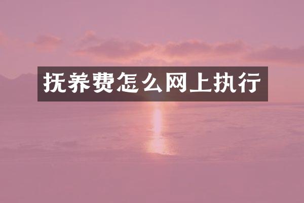 抚养费怎么网上执行