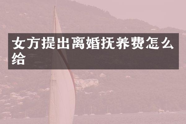 女方提出离婚抚养费怎么给