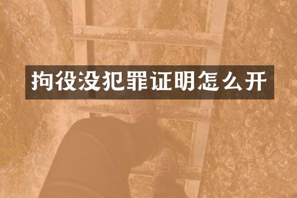 拘役没犯罪证明怎么开