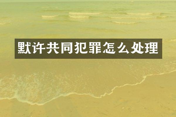 默许共同犯罪怎么处理