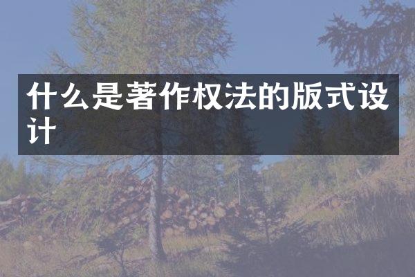 什么是著作权法的版式设计