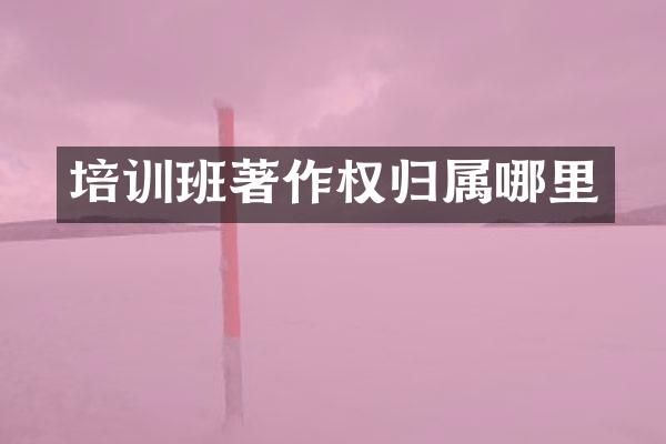 培训班著作权归属哪里