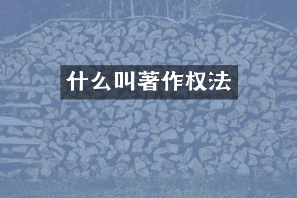 什么叫著作权法