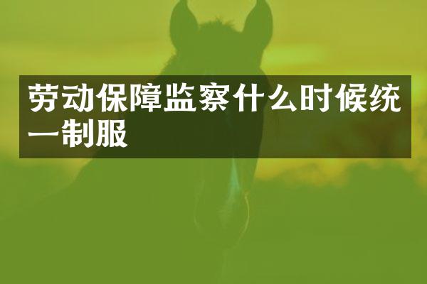 劳动保障监察什么时候统一制服
