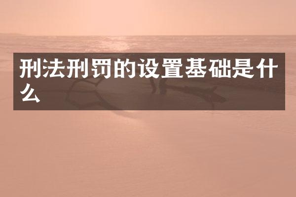 刑法刑罚的设置基础是什么