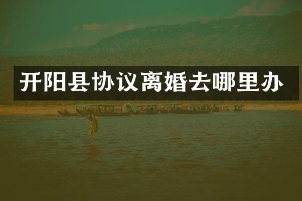 开阳县协议离婚去哪里办