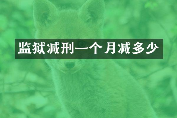 监狱减刑一个月减多少