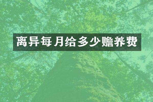 离异每月给多少赡养费