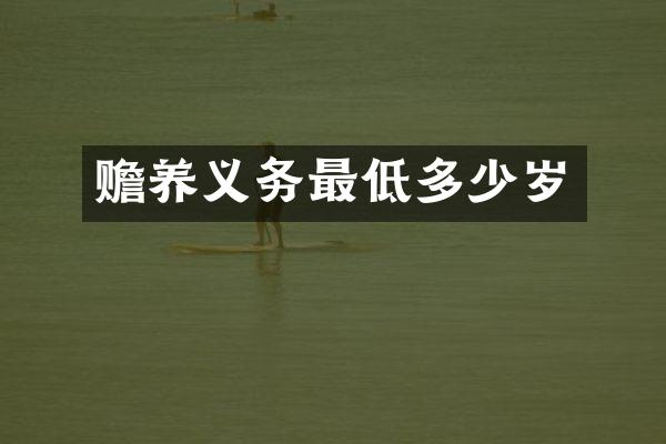 赡养义务最低