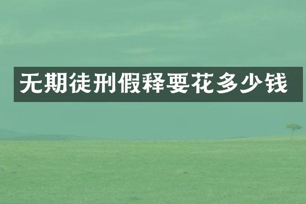 无期徒刑假释要花多少钱