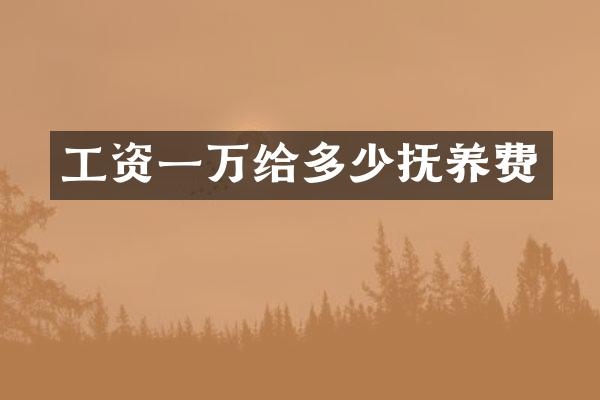 工资一万给多少抚养费