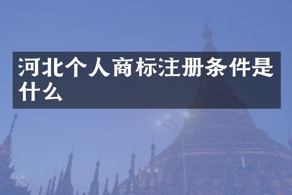 河北个人商标注册条件是什么