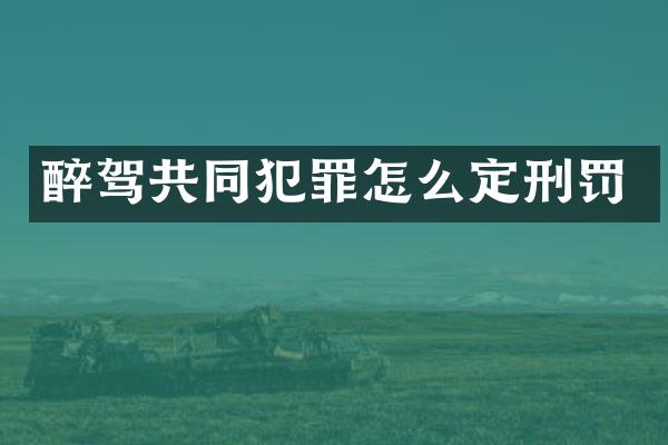 醉驾共同犯罪怎么定刑罚