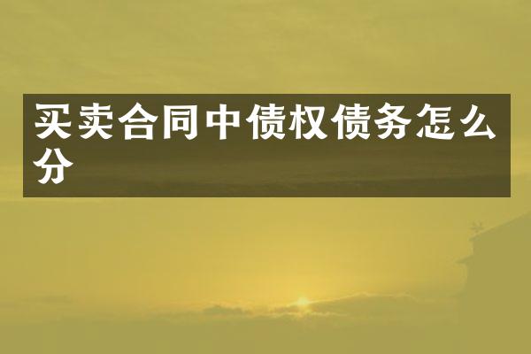 买卖合同中债权债务怎么分