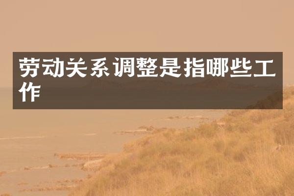劳动关系调整是指哪些工作