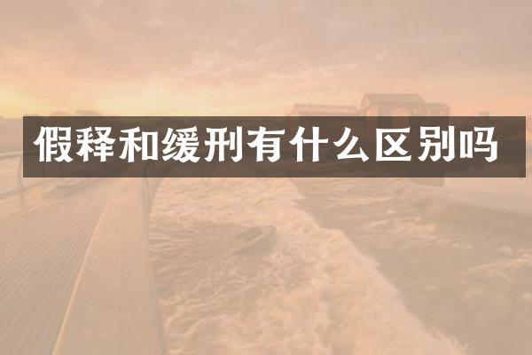 假释和缓刑有什么区别吗