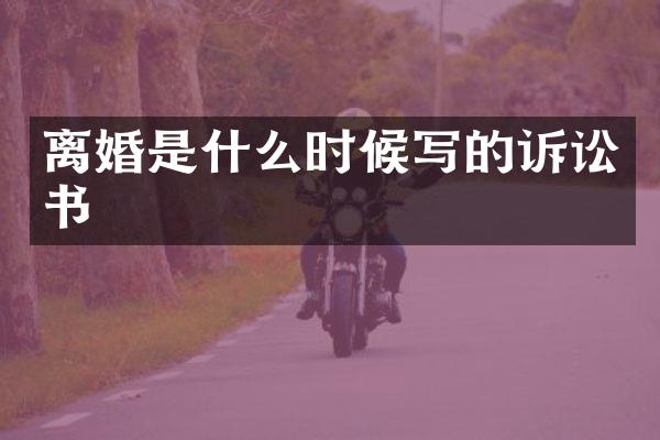 离婚是什么时候写的诉讼书