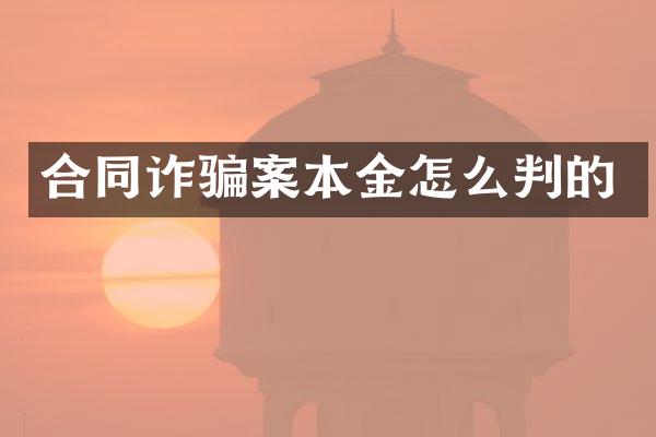 合同诈骗案本金怎么判的