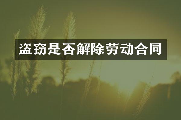 盗窃是否解除劳动合同