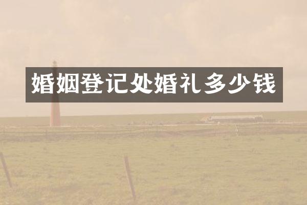 婚姻登记处婚礼多少钱