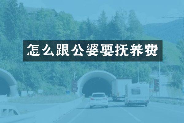 怎么跟公婆要抚养费
