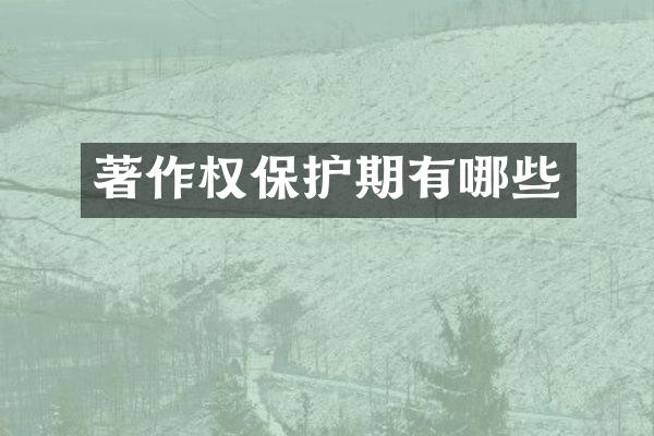 著作权保护期有哪些